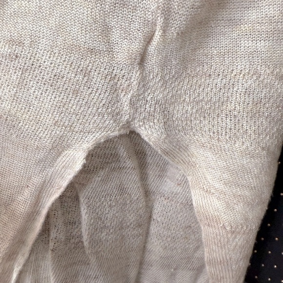 CYNTHIA ROWLEY Linen Open Front Cardigan Oatmeal Heather-M - Picture 6 of 6